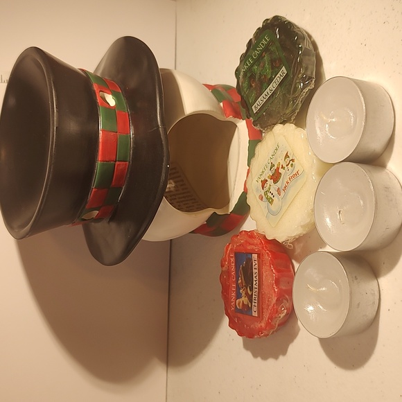 Yankee Candle Snowman Wax Melter & 3 Christmas Fragrance Wax Melts Jack Frost - Picture 6 of 6